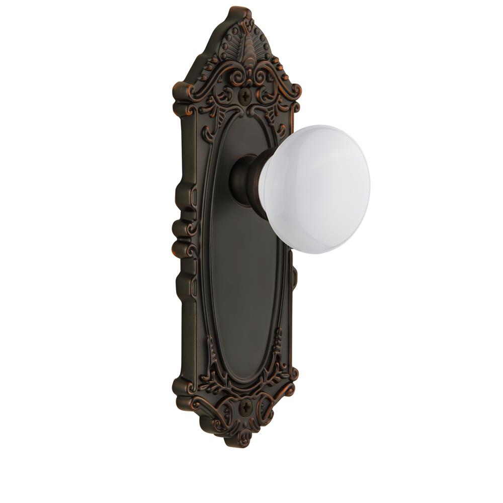 Grandeur by Nostalgic Warehouse GVCHYD Privacy Knob - Grande Victorian Plate with Hyde Park Knob in Timeless Bronze